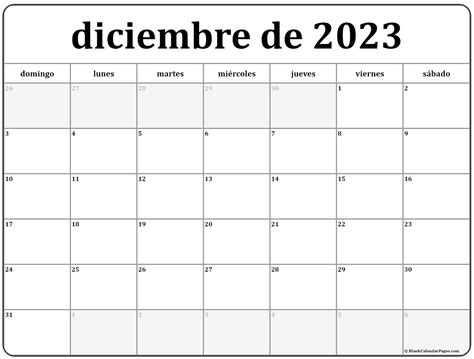diciembre 2023 calendario para imprimir